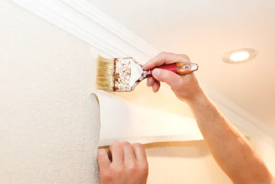 Pose de papier peint à la Digne-d'Amont — revêtements muraux et toiles de verre